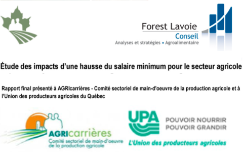 Étude sectorielle de la production agricole au Québec : Volet main-d’œuvre